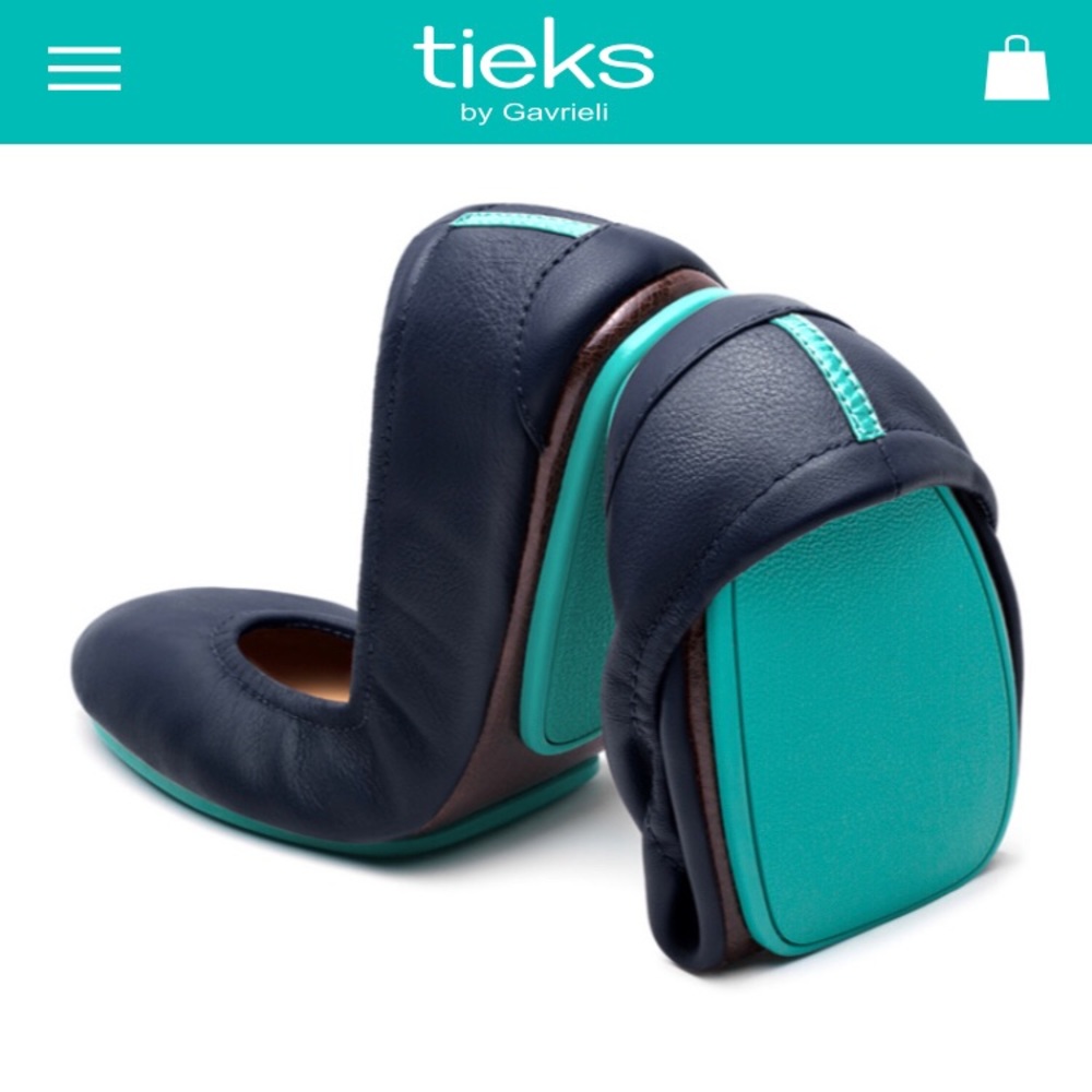 Tieks California Navy Size 7 Blue Leather Ballet